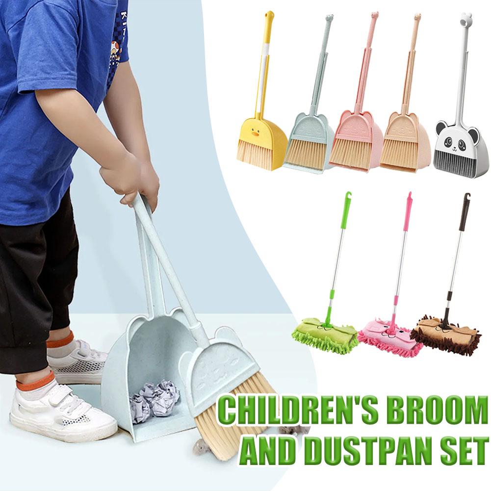 Kids Outdoor Broom - ชุดของเล่นทำความสะอาดบ้านสำหรับเด็ก ไม้กวาดขนาดเล็กพร้อมที่ตักขยะ ของเล่นทำความสะอาดแสนสนุก ชุดของเล่นกวาดบ้านสำหรับเด็ก