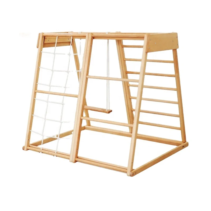 Kids Outdoor Climbing Frame - บันไดเชือกสำหรับเด็กเล่นกลางแจ้ง ของเล่นไม้สำหรับเด็ก โครงไม้ปีนป่ายในร่ม