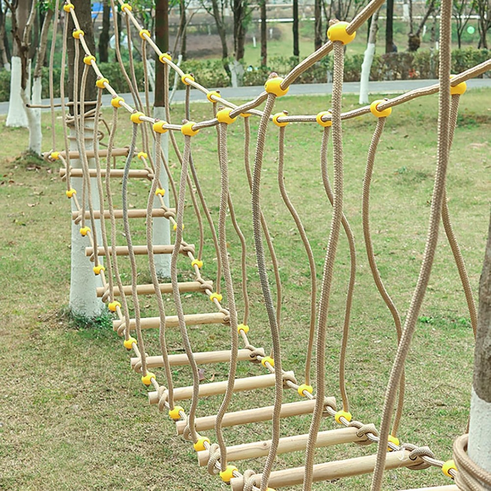 Kids Outdoor Climbing Frame - ชุดฝึกสมรรถภาพทางกายสำหรับเด็กอนุบาล สะพานไม้ สะพานแขวน สะพานทรงตัว ของเล่นกลางแจ้งสำหรับปีนป่าย
