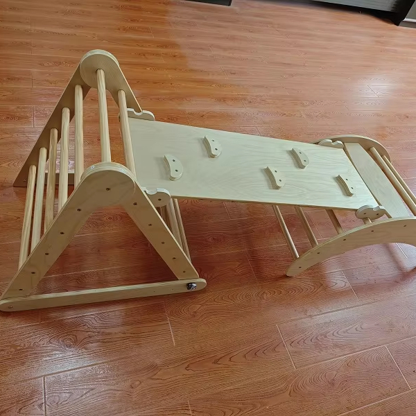 Kids Outdoor Climbing Frame - ชุดเล่นปีนป่ายเด็ก 3-in-1 มอนเตสซอรี่ ทำจากไม้ รุ่นเรนโบว์ สำหรับเล่นในร่มและกลางแจ้ง