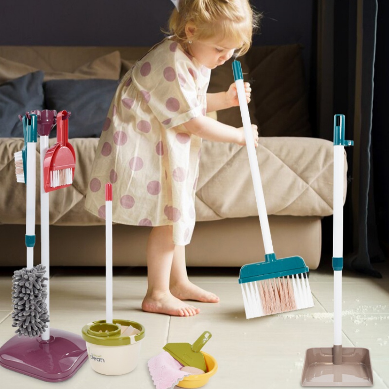 Kids Outdoor Broom - เด็กจําลองชีวิตทําความสะอาดของเล่นเด็กแกล้งทําเป็นเล่นชุดทําความสะอาดและสุขาภิบาลจําลองไม้กวาดเครื่องดูดฝุ่นเครื่องมือของเล่น