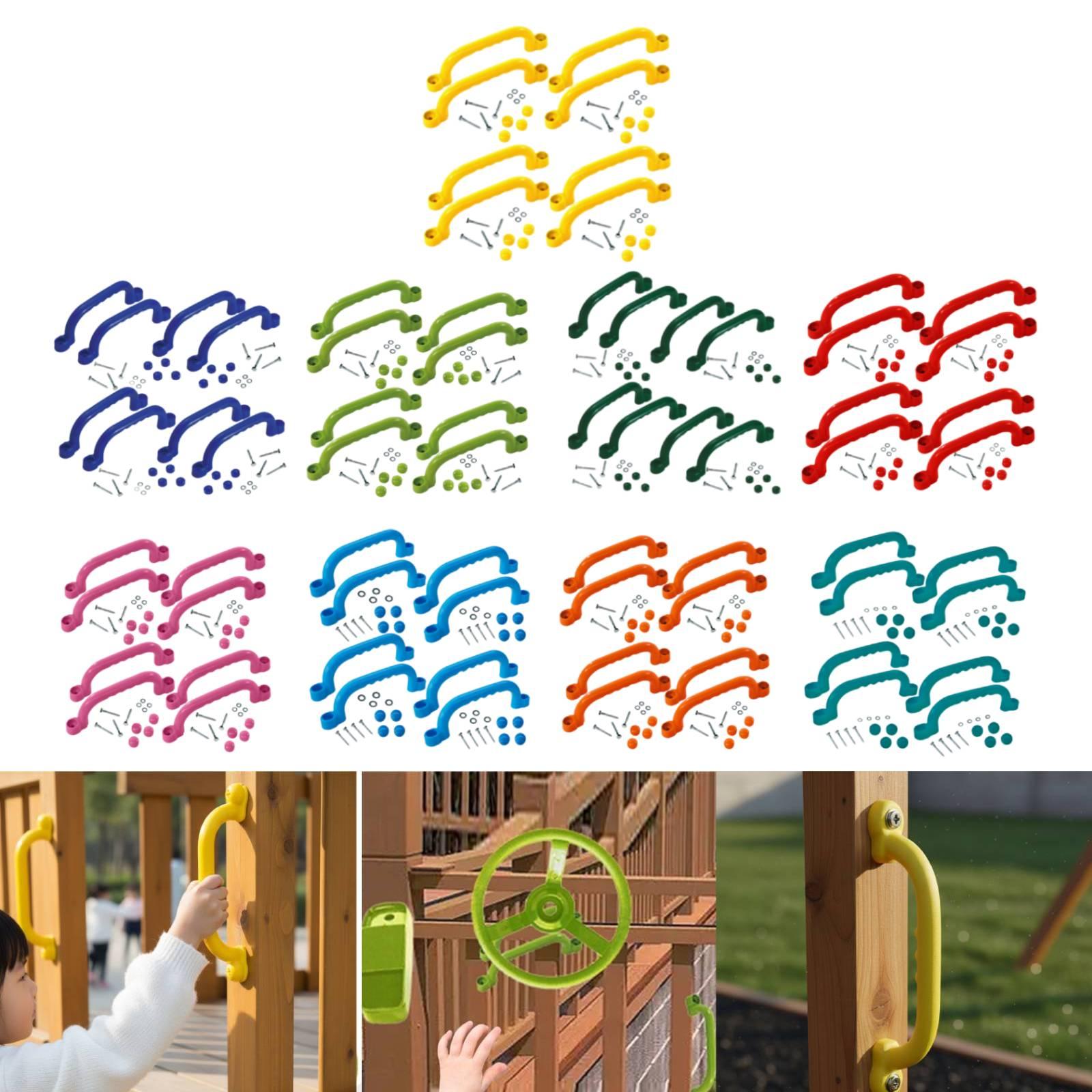 Kids Outdoor Climbing Frame - ที่จับโครงปีนป่าย 8 ชิ้น ติดตั้งง่าย ชุดของเล่นกลางแจ้ง อุปกรณ์สนามเด็กเล่นสำหรับสวน