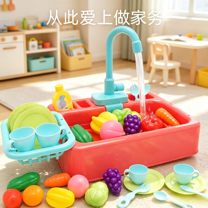 ชุดอ่างล้างจานพลาสติกของเล่นใน - Kids Outdoor Kitchen Accessories บทวิจารณ์และราคา