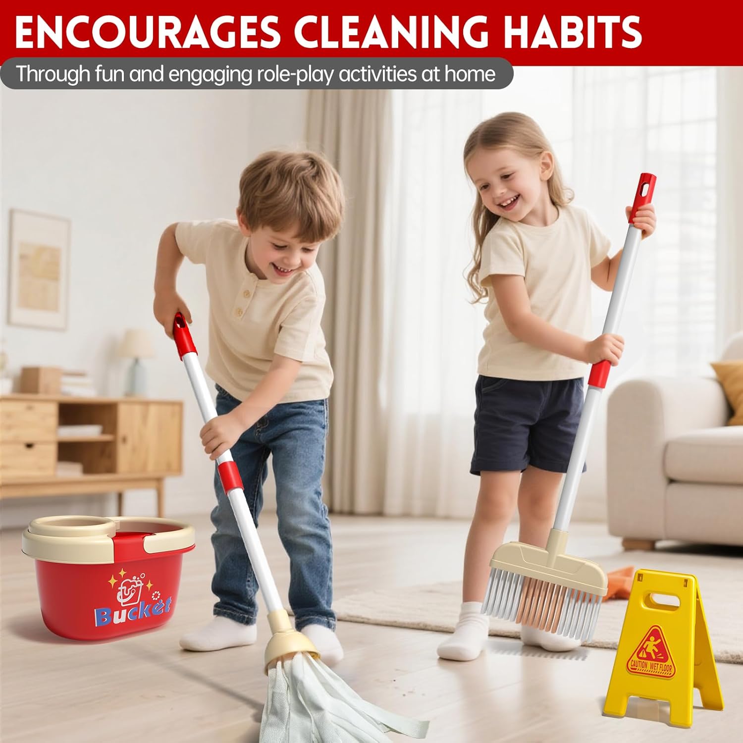 ชุดของเล่นทำความสะอาดบ้านสำหรั - Kids Outdoor Broom บทวิจารณ์และราคา